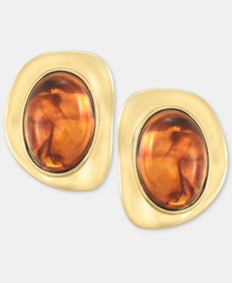 Oval Stone Sculptural Stud Earrings, Macy's Exclusive