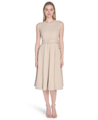 Calvin Klein - Women's Scuba Crepe Sleeveless A-Line Dress