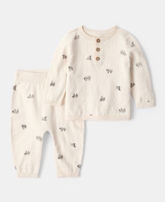 Carter's - Baby Boys Cotton Sheep-Print Long-Sleeve Sweater & Jogger Pants, 2 Piece Set