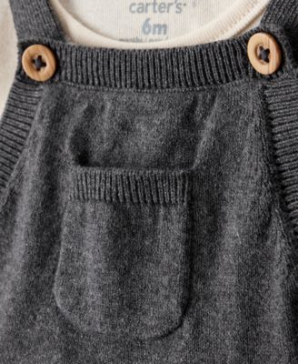 Baby Girls Cotton Bow-Print Long-Sleeve Bodysuit & Jumper Dress, 2 Piece Set