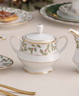 Holly & Berry Gold Sugar & Creamer Set