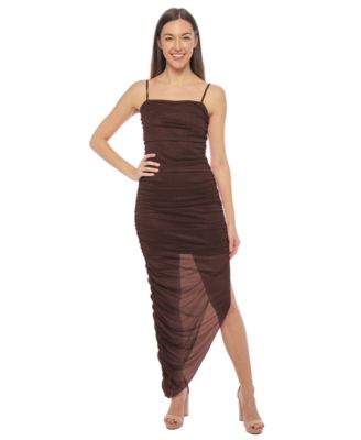 Jump - Juniors' Embellished Sleeveless Asymmetrical Bodycon Long Dress