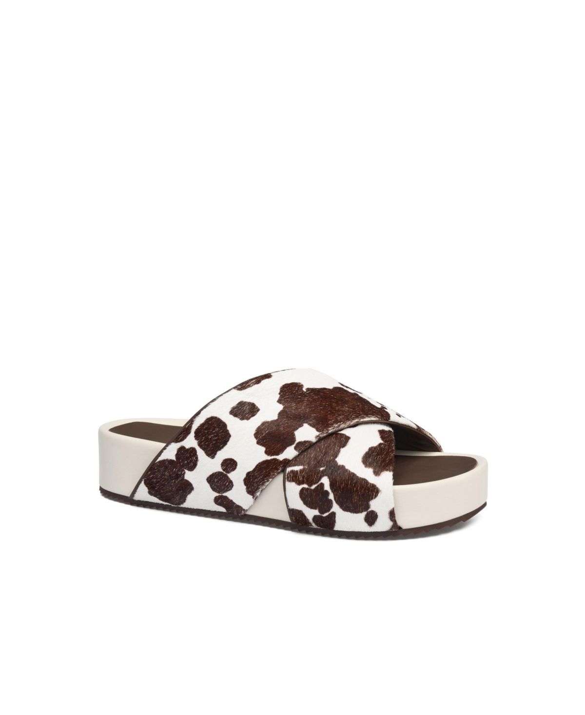 Selina Sandal - Brown/white leather