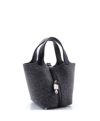 Pre-Owned Hermes PM Picotin Lock Bag Felt with Leather