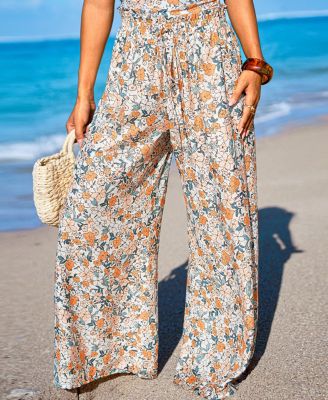 Women's Peach Season Floral Pants
