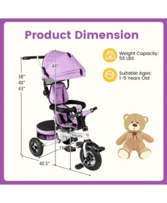 Toddler 5-in-1 Folding Trike 1-5 Years Old with Safety Harness Storage