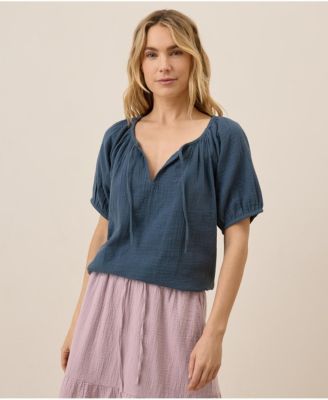 Organic Cotton Coastal Double Gauze Boho Popover