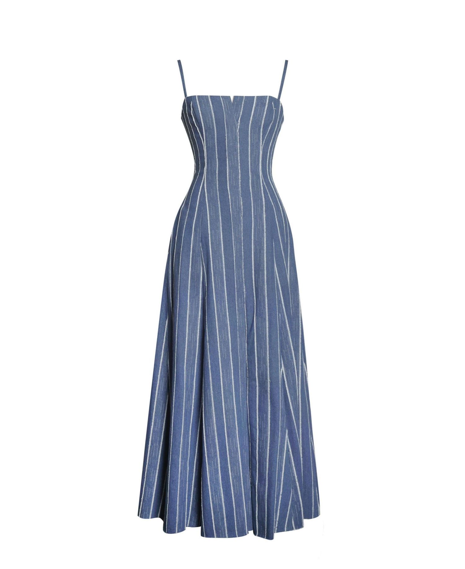 Women's Abygail Stripe Cotton Denim Maxi Dress