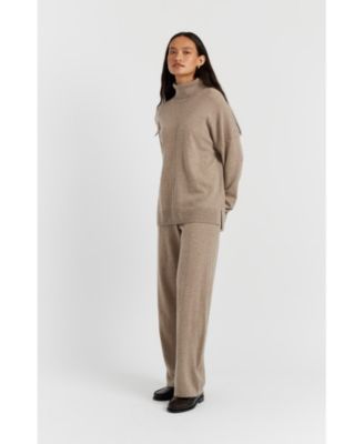 Women's Relaxed Roll Neck Wool & Cashmere Sweater