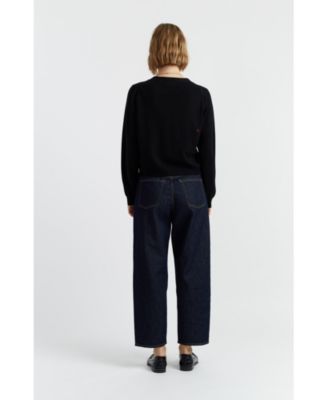 Women's Wool Cashmere Heart Breton Cardigan