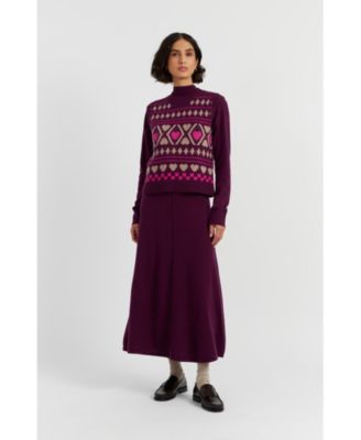 Women's Wool Cashmere Hearts and Diamonds Tank