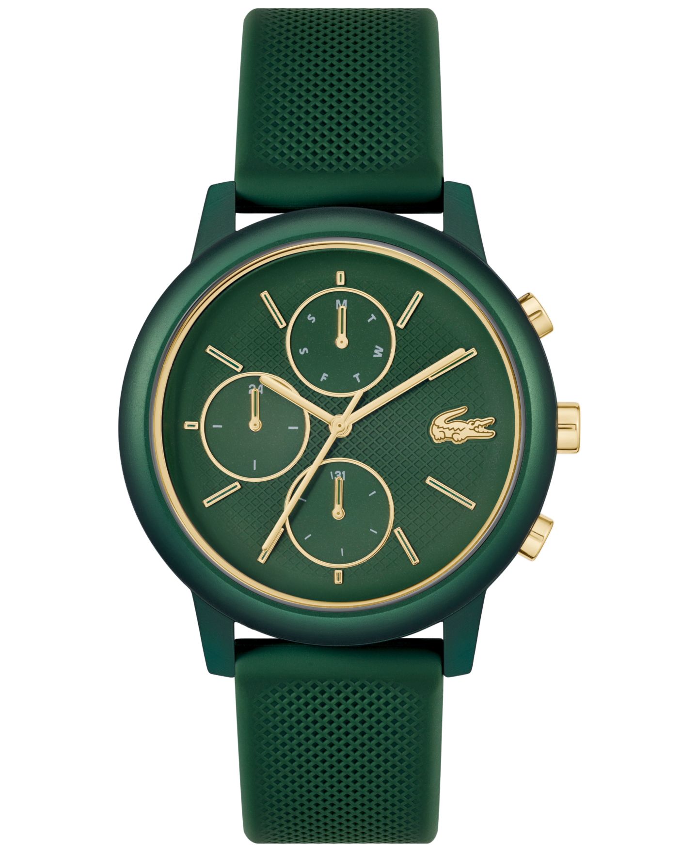 Мужские часы Lacoste L.12.12 Move Green Silicone Strap Watch, 42mm — фото 1