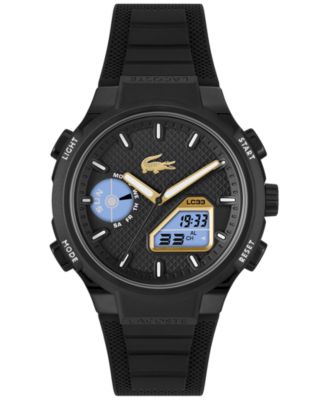 Men's LC33 Black Silicone Strap Watch, 44.8mm