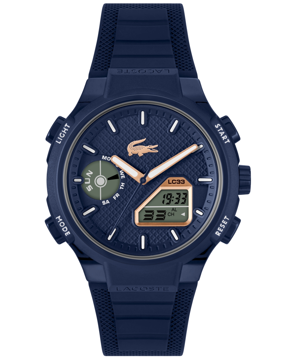 Men's LC33 Midnight Navy Silicone Strap Watch, 44.8mm - Navy