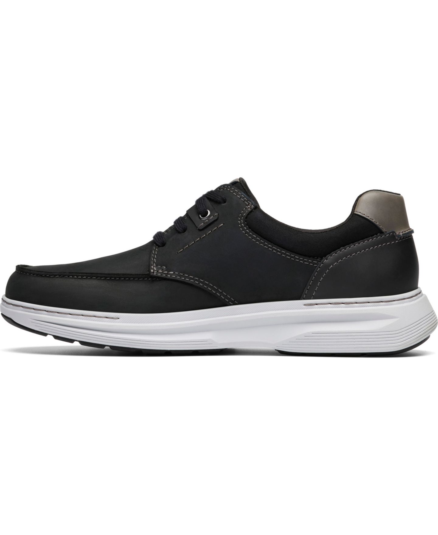 Мужские кроссовки Clarks Craftwell Moc Dress Casual Lace Up, цвет: Чёрный кожаный — фото 4