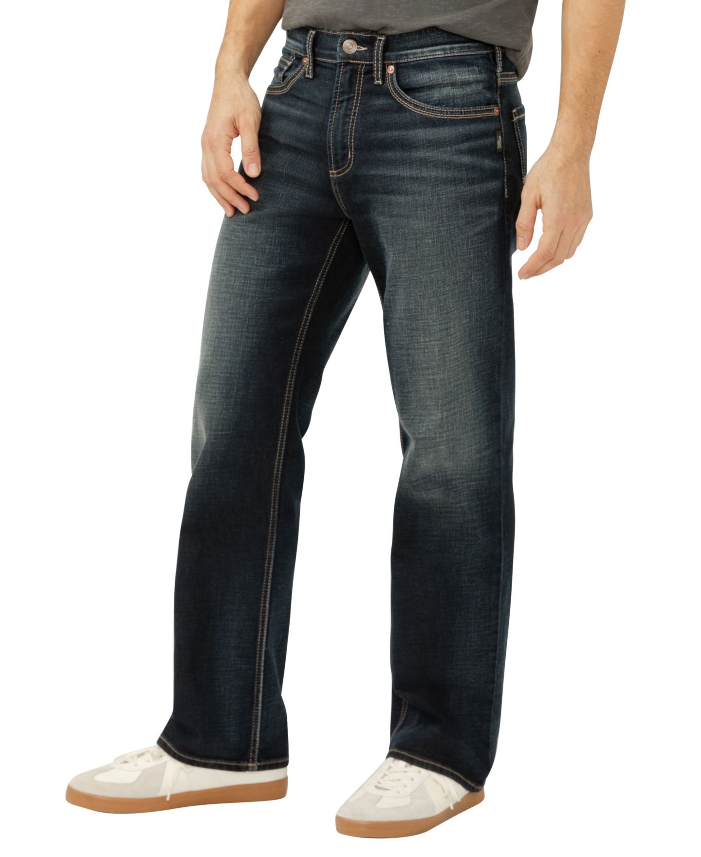 Мужские джинсы Silver Jeans Co. Gordie Relaxed Fit Straight Leg Luxe Heritage, цвет: Bull — фото 2