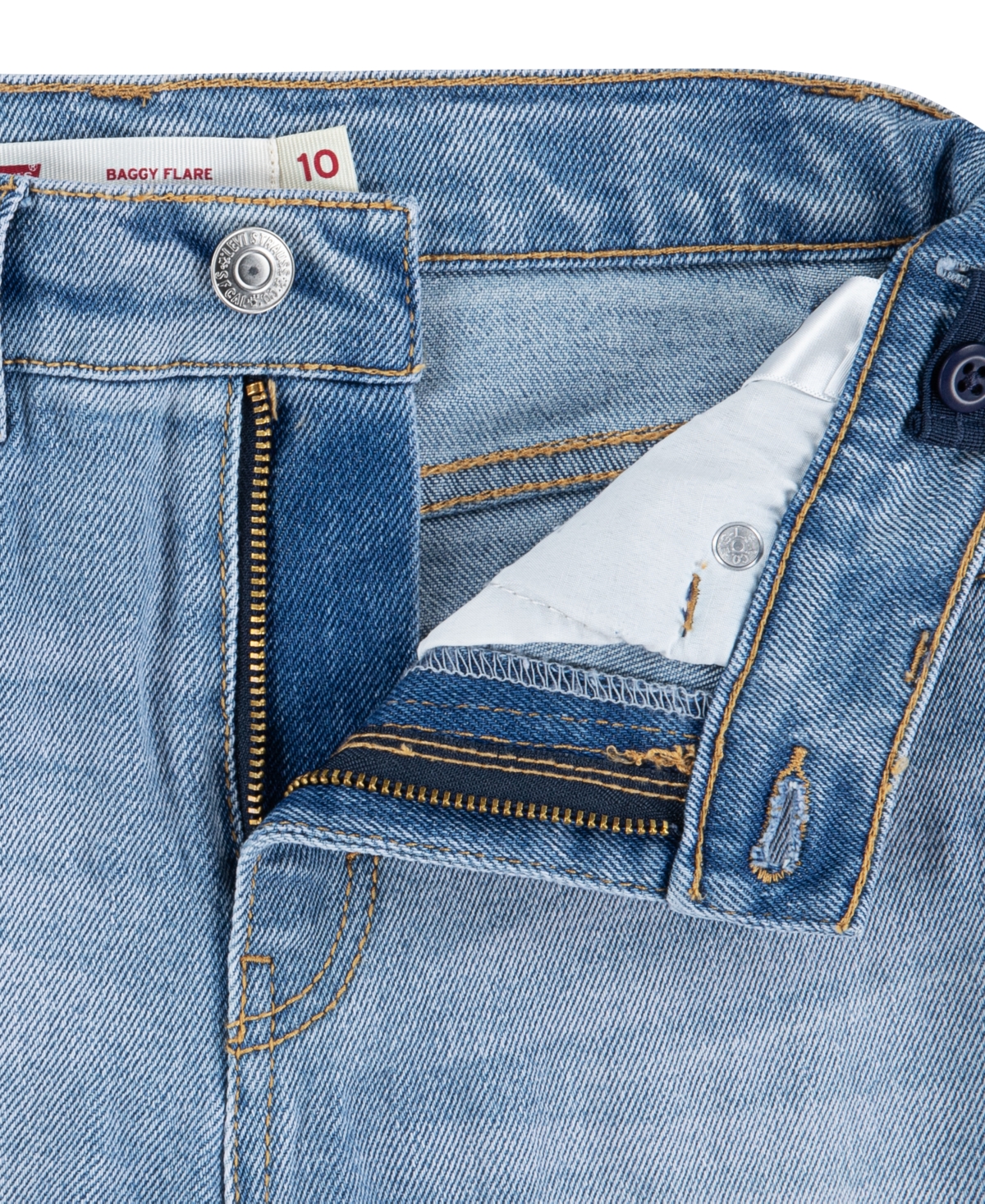 Levi's Big Girls High Rise Baggy Flared Jeans In Blue