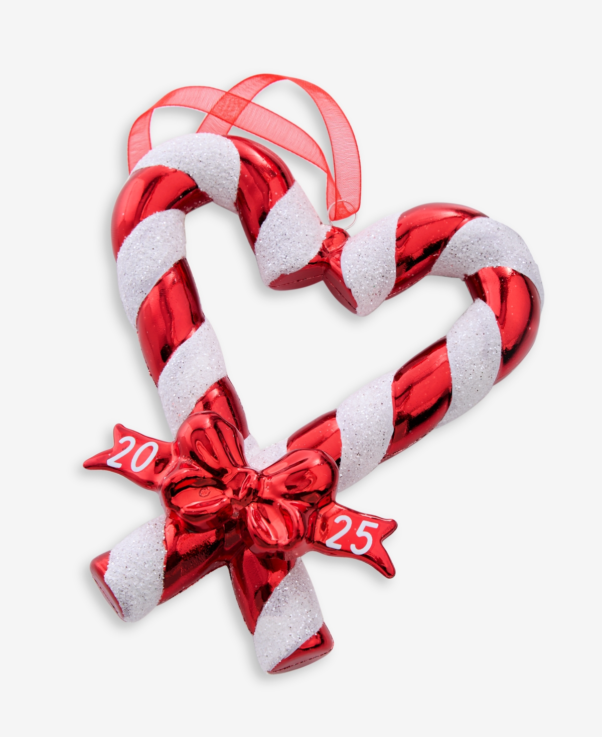 Holiday Lane Our First Christmas 2025 Candy Cane Heart Ornament, Macy's Exclusive In Transparent