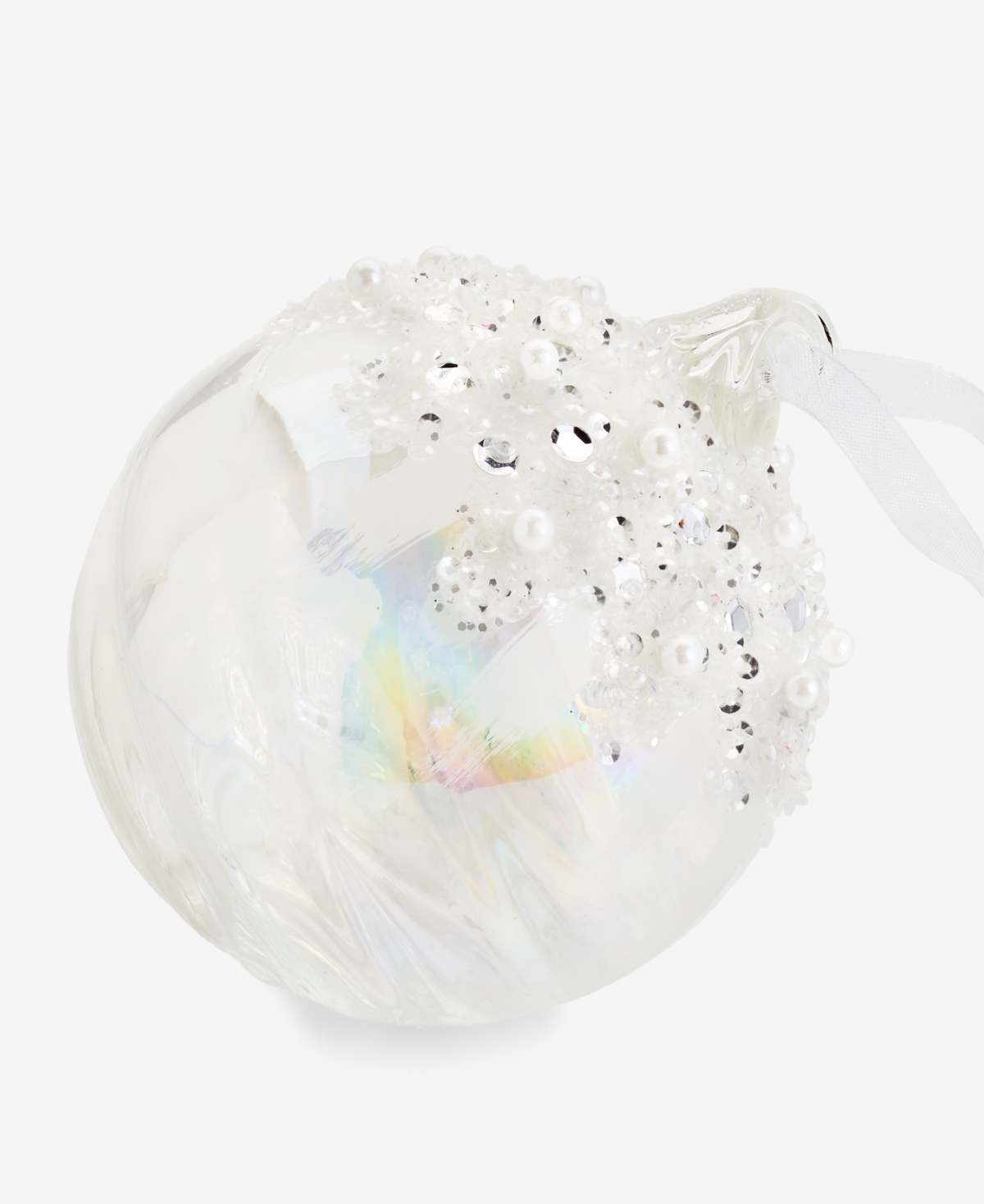 Holiday Lane Iced Delight Glass Ball Ornament, Macy's Exclusive