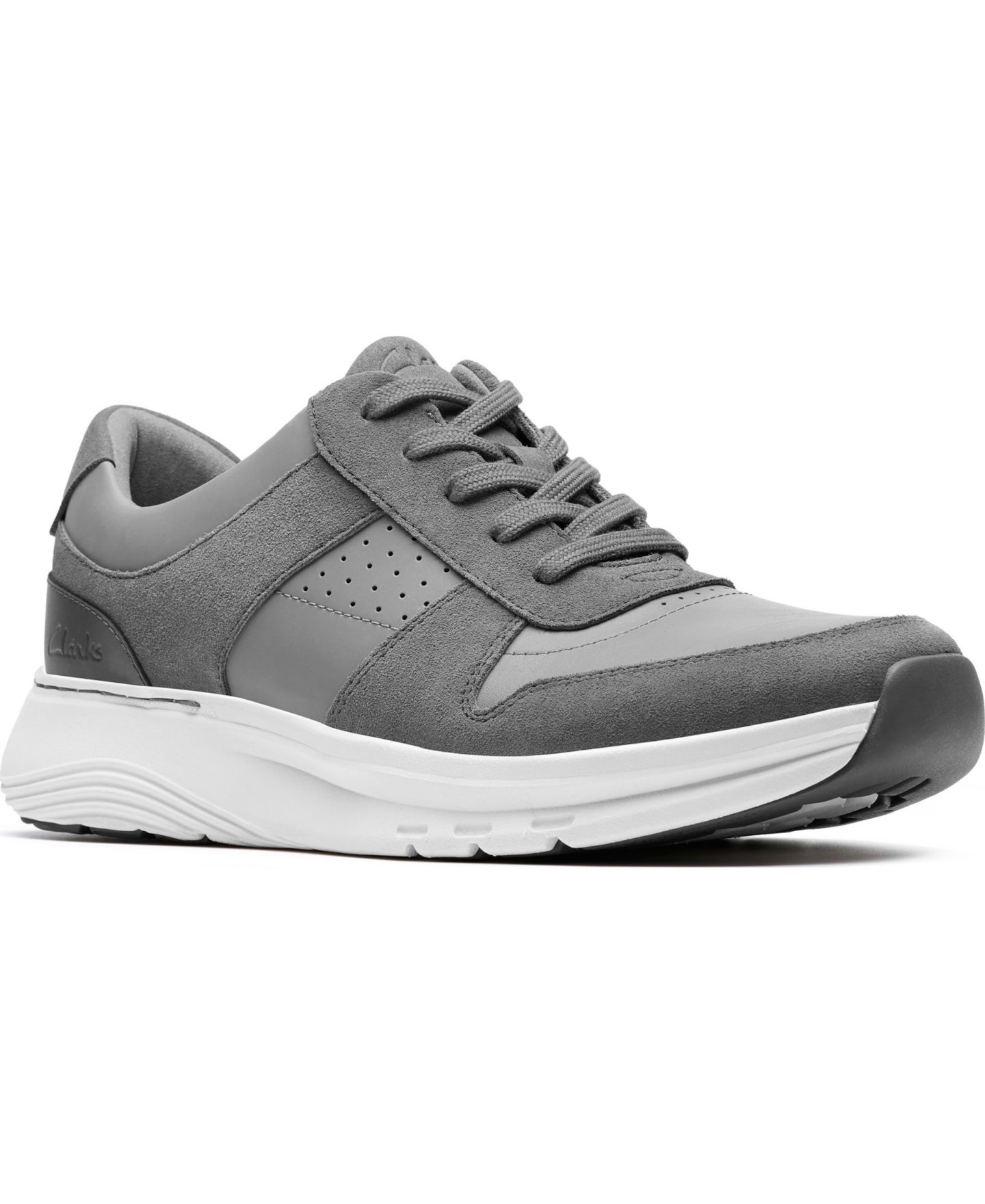 Мужские кроссовки Clarks Motion Trek GO Casual Lace Up, цвет: Серый кожаный — фото 1