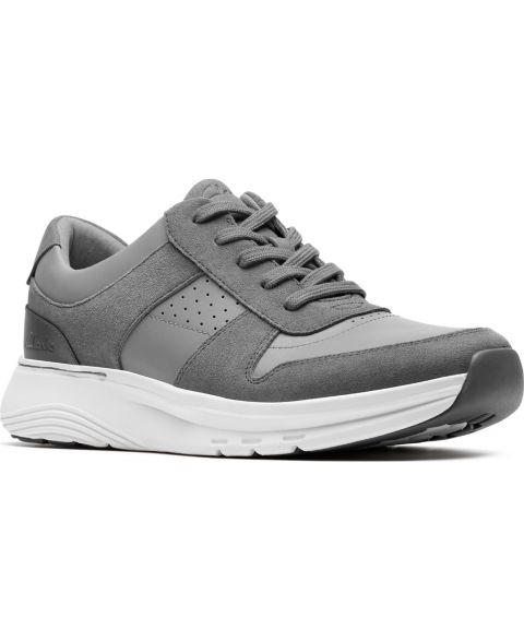 Мужские кроссовки Clarks Motion Trek GO Casual Lace Up, цвет: Серый кожаный