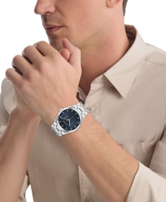 Men's CK Motion Silver Tone Stainless Steel Bracelet Watch 39mm