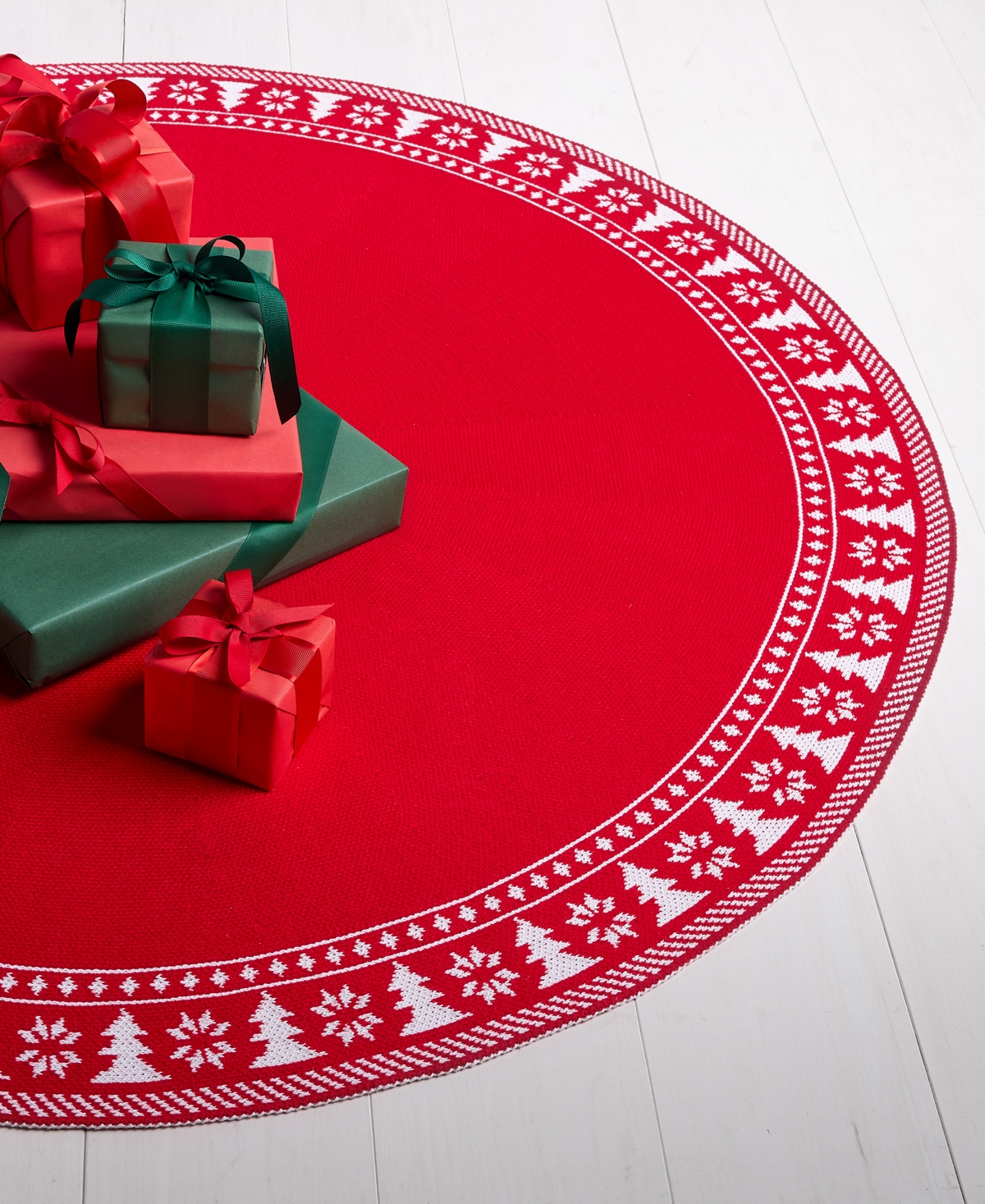 Holiday Lane Heritage Red Fabric Tree Skirt, Macy's Exclusive