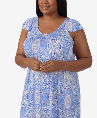 Plus Size Short Sleeve Midi Nightgown