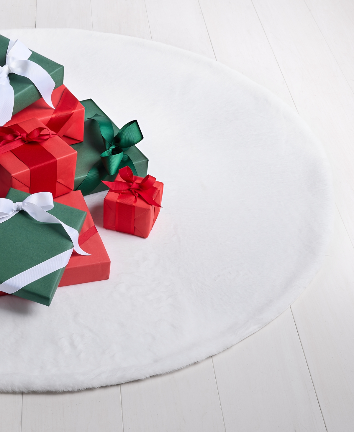 Holiday Lane Opulence Fuzzy White Tree Skirt, Macy's Exclusive