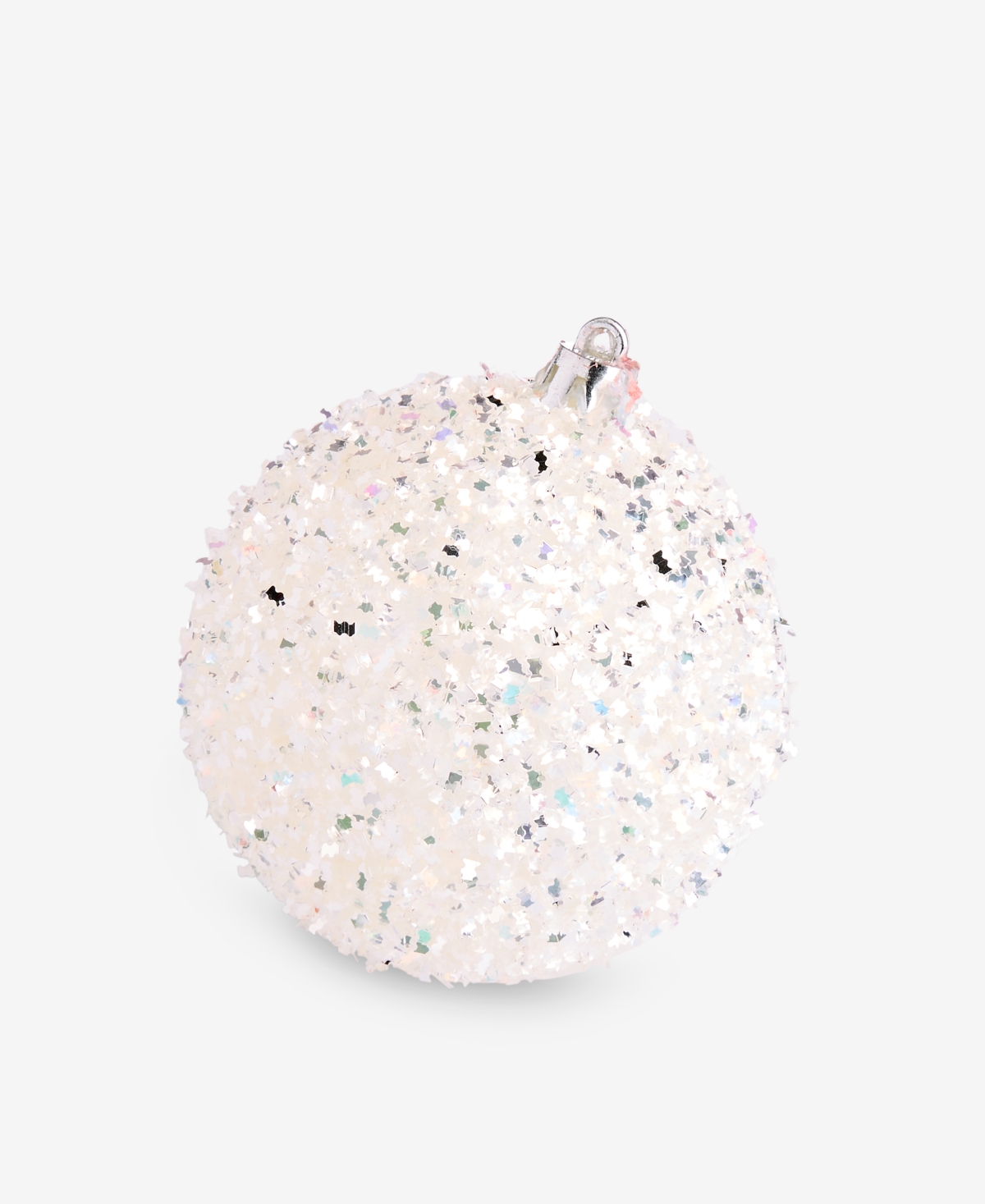 Holiday Lane Iced Delight Glitter Beaded Snowball Ornament, Macy's Exclusive In Transparent