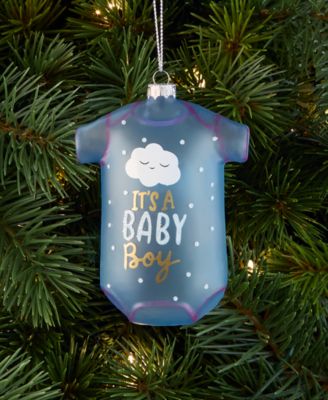 Baby's First Christmas Blue Bodysuit Ornament, Macy's Exclusive