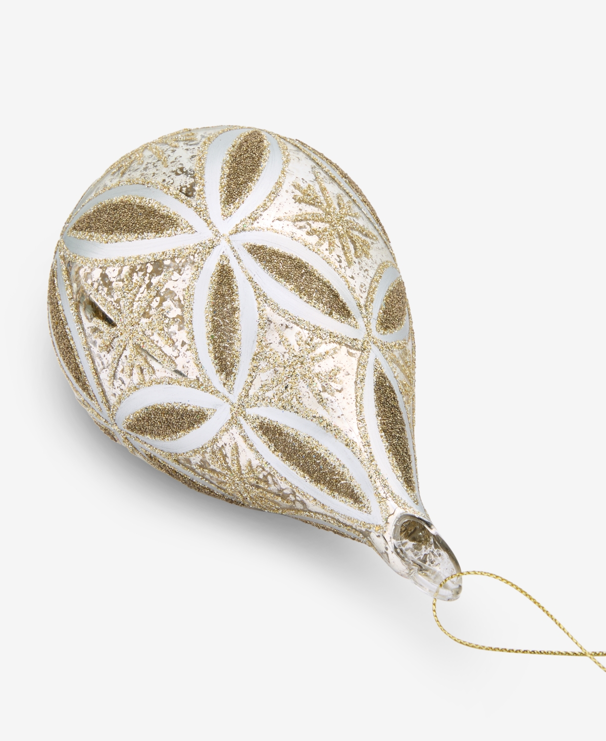 Holiday Lane Blessed Gold-tone Glass Drop Ornament, Macy's Exclusive In Silver