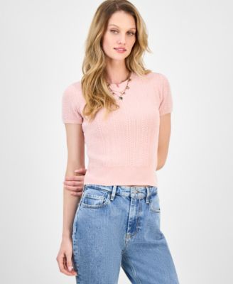 GUESS - Women's Marcie Cable-Knit Chenille Sweater