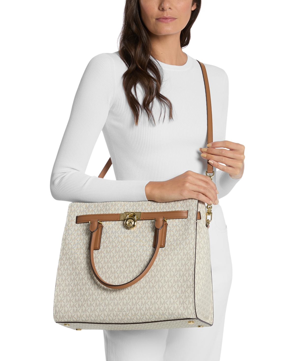 Michael Kors Large Hamilton Moderne Tote Bag In Brown