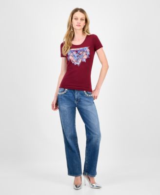 Women's Peony Triangle Crewneck Short-Sleeve Tee