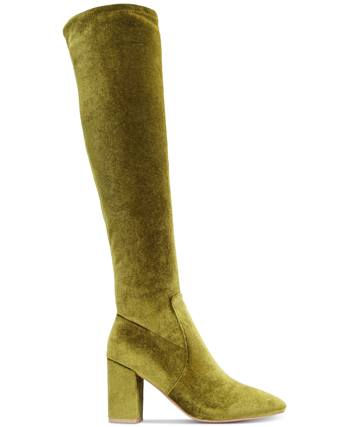 Smash Shoes Women's Malia Wide Calf Block Heel Over-the-knee Boots In Green
