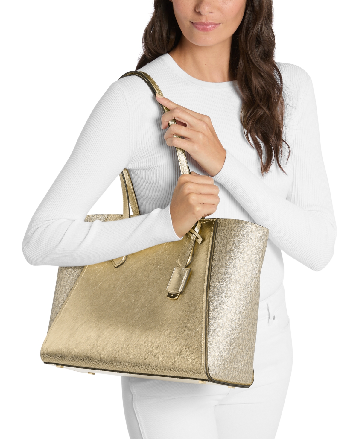 Michael Kors Michael  Taryn Extra Large Multifunction Top Zip Tote Bag In Neutral