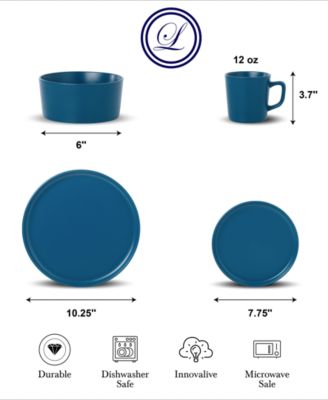 Blue 16-Pc. Dinnerware Set, Service for 4