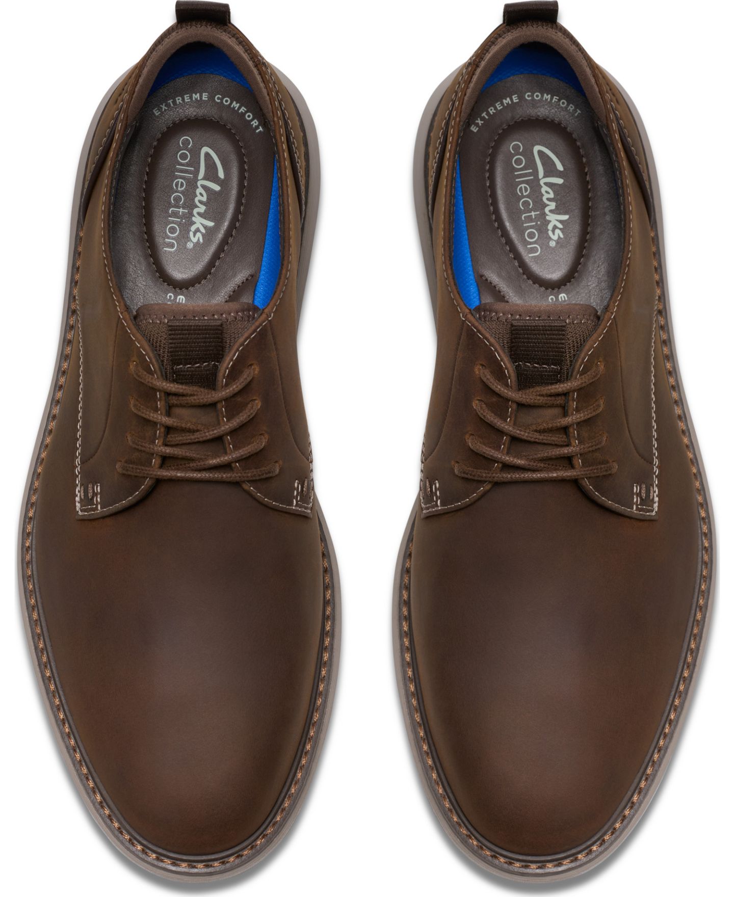 Мужское платье Clarks Collection Brantin Plain Toe Dress Casual Shoes, цвет: Кожаный — фото 6
