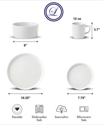 White 16-Pc. Dinnerware Set, Service for 4