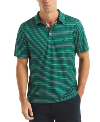 Men's Short Sleeve Striped Performance Golf Polo Shirt