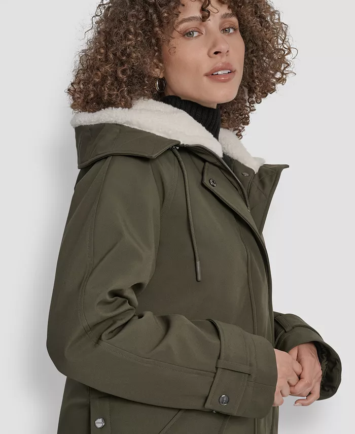 Women's Faux-Fur-Lined Hooded Softshell Coat - thumbnail 9