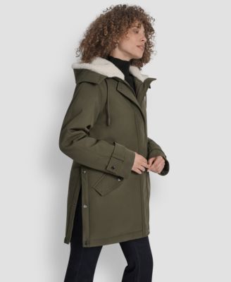 Women's Faux-Fur-Lined Hooded Softshell Coat