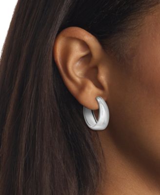Small Modern Purity Hoop Earrings, 0.97"