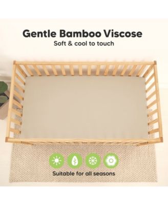 Waterproof Crib Sheets for Boys, Girls, 2pk Baby Fitted Crib Sheet, Waterproof Crib Mattress Protector Sheets