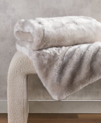 Hotel Collection - Lynx Personal Faux Fur Throw, 50" x 60", Created for Macy's