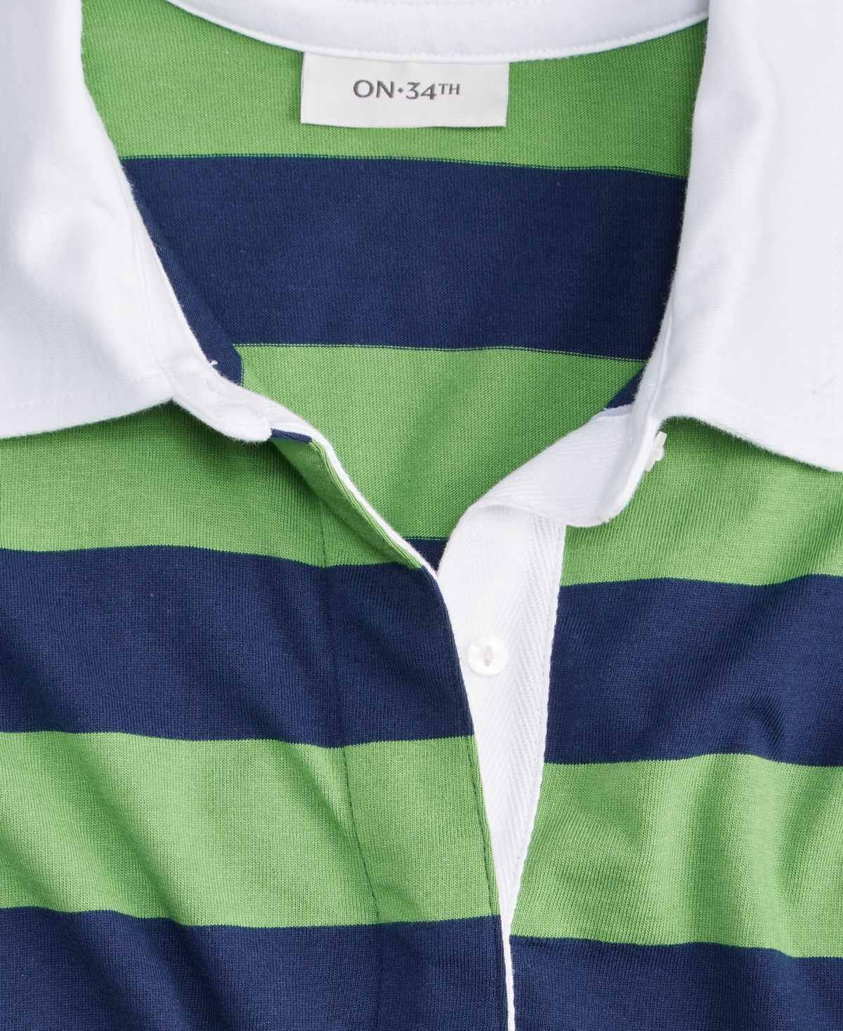 On 34th Women's Striped Rugby Top, Macy's Exclusive In Green