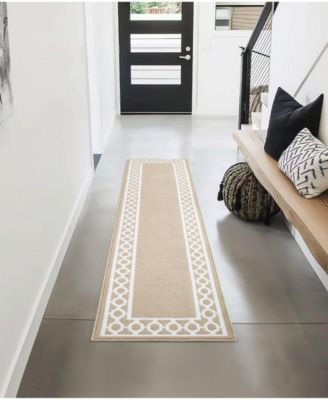 Christine Trellis Border Tufted Runner Rug, 30" x 144"