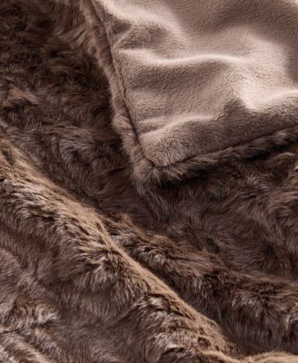 Sculpted Persian Faux Fur Throw, 50" x 60", Macy's Exclusive