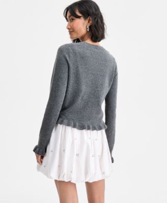 Women's Ruffle-Hem Cardigan